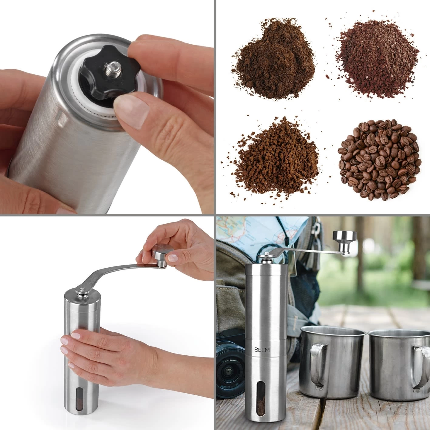 Kaffeemühle Handkaffeemühle Manuell Handmühle Keramikmahlwerk Mahlgrad Stufenlos 5 Kaffeemühle Handkaffeemühle Manuell Handmühle Keramikmahlwerk Mahlgrad Stufenlos – Bild 3