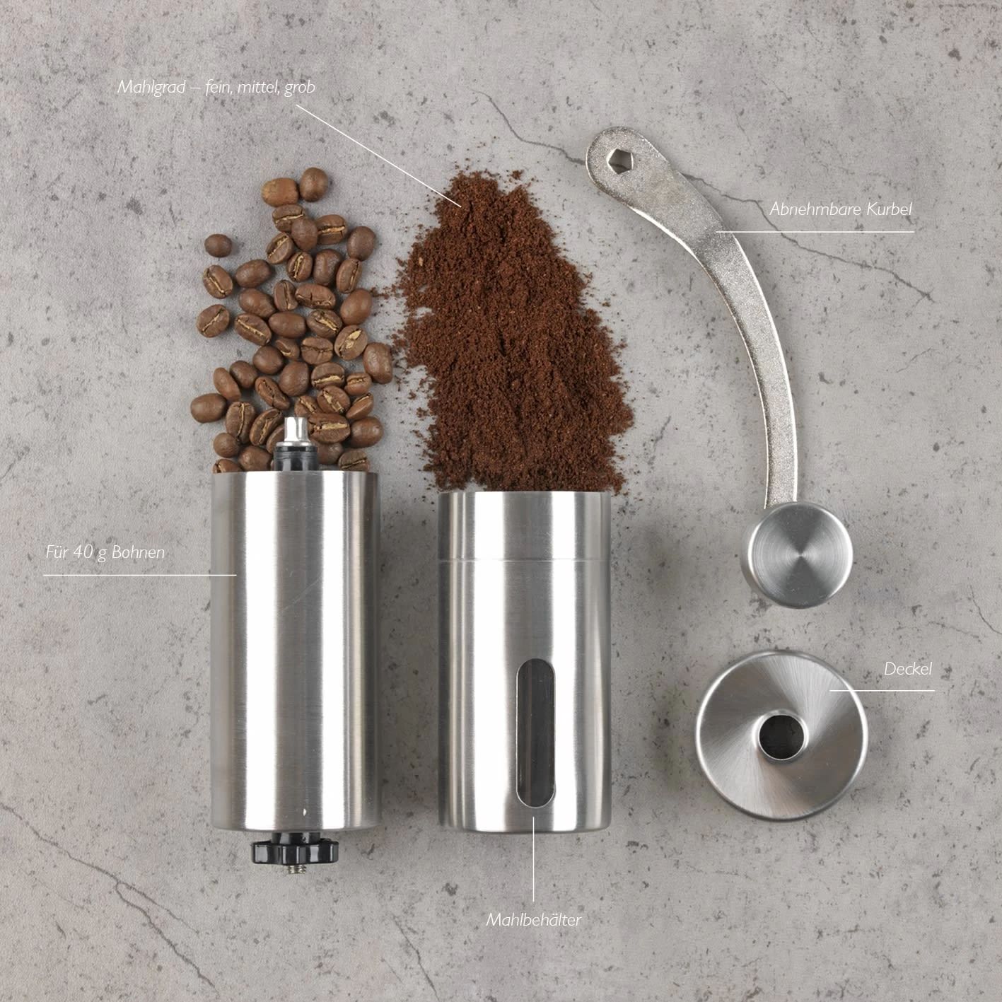 Kaffeemühle Handkaffeemühle Manuell Handmühle Keramikmahlwerk Mahlgrad Stufenlos 7 Kaffeemühle Handkaffeemühle Manuell Handmühle Keramikmahlwerk Mahlgrad Stufenlos – Bild 5