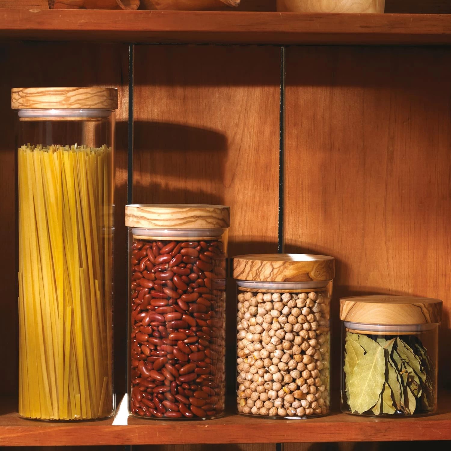 Vorratsglas Mit Olivenholzdeckel, 900 Ml, 20 Cm 4 Vorratsglas Mit Olivenholzdeckel, 900 Ml, 20 Cm – Bild 2