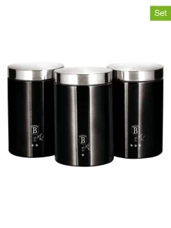 3er-Set: Vorratsdosen In Schwarz/ Silber - (H)17,8 X Ø 11 Cm