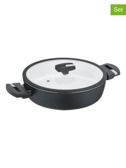 2tlg. Set: Servierpfanne"Bain" In Schwarz/ Weiß - Ø 28 Cm