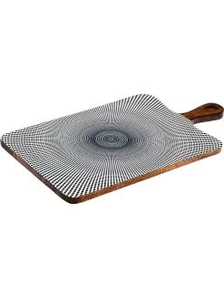 Servierbrett "Dark Sun" In Natur/ Dunkelblau - (L48 X (B)27 Cm