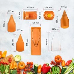 Gemüsehobel V3 TrendLine Profi Set In Orange -Küchenbedarf Geschäft borner gemusehobel v3 trendline profi set in orange 4