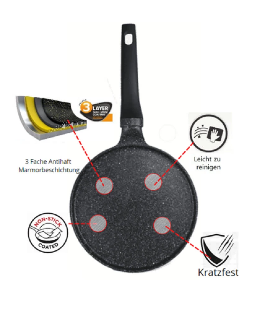 Crepe Pfannkuchen Pfanne Ø28cm In Schwarz 5 Crepe Pfannkuchen Pfanne Ø28cm In Schwarz – Bild 3