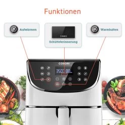 5,5-Liter Heißluftfritteuse Mit Spießregalsatz Weiß -Küchenbedarf Geschäft cosori 5 5 liter heissluftfritteuse mit spiessregalsatz weiss 2