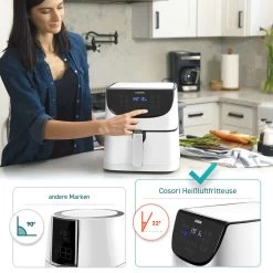 5,5-Liter Heißluftfritteuse Mit Spießregalsatz Weiß -Küchenbedarf Geschäft cosori 5 5 liter heissluftfritteuse mit spiessregalsatz weiss 5