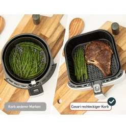 5,5-Liter Heißluftfritteuse Mit Spießregalsatz Weiß -Küchenbedarf Geschäft cosori 5 5 liter heissluftfritteuse mit spiessregalsatz weiss 8