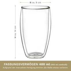 2er Set Doppelwandgläser S-hoch, 400ml -Küchenbedarf Geschäft creano 2er set doppelwandglaser s hoch 400ml 5
