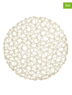 6er-Set: Tischsets In Weiß - Ø 38 Cm