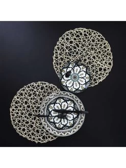 6er-Set: Tischsets In Weiß - Ø 38 Cm -Küchenbedarf Geschäft ethnical life 6er set tischsets in weiss o 38 cm 3