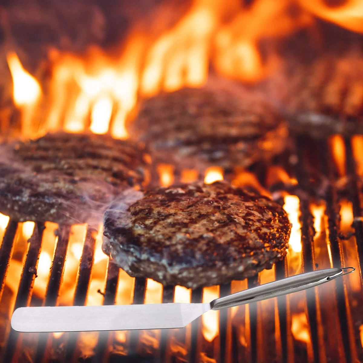 BBQ Edelstahl Spatel 45cm In Silber 4 BBQ Edelstahl Spatel 45cm In Silber – Bild 2