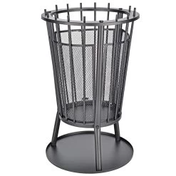 HI Feuerkorb Mit Funkenschutz In Schwarz