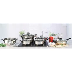 HI Kochtopfset 12-teilig In Silber/schwarz -Küchenbedarf Geschäft hi kochtopfset 12 teilig in silber schwarz 2