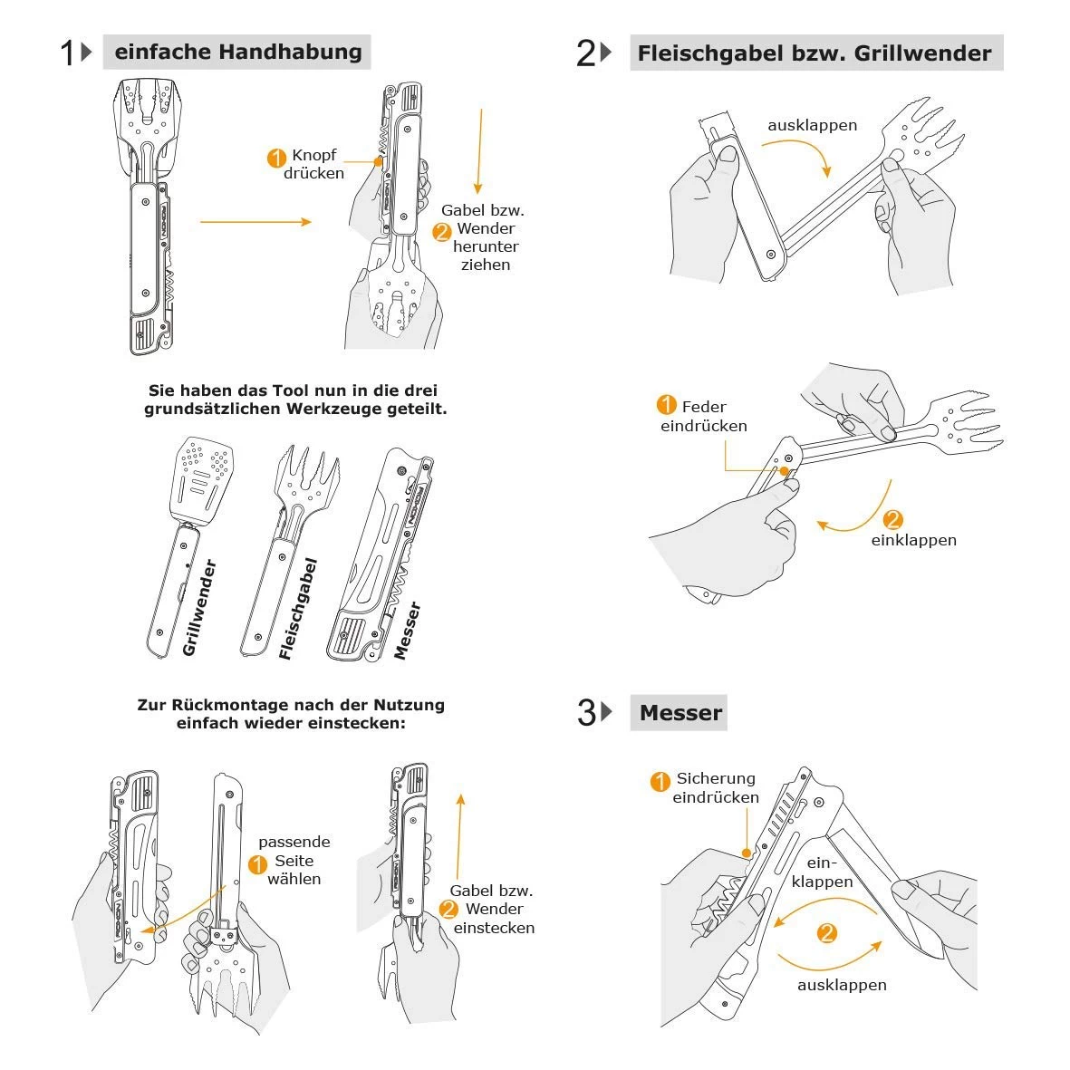 Knister Gasgrill Mit 6-in-1 Klappwerkzeug 11 Knister Gasgrill Mit 6-in-1 Klappwerkzeug – Bild 9
