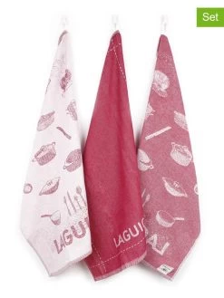 Laguiole 3er-Set: Geschirrtücher In Rot/ Weiß - (L)70 X (B)50 Cm