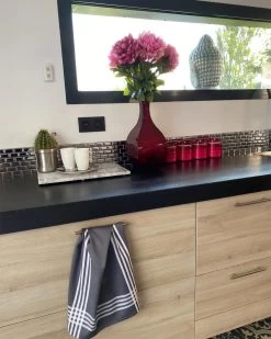 4er-Set Geschirrtuch "Streifen" In Grau - (L)70 X (B)50 Cm 14 4er-Set Geschirrtuch "Streifen" In Grau - (L)70 X (B)50 Cm -Küchenbedarf Geschäft le comptoir de la plage 4er set geschirrtuch streifen in grau l 70 x b 50 cm 3