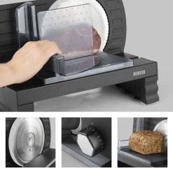 Allesschneider Brotschneidemaschine Wurstschneider Fleischschneider Schwarz 12 Allesschneider Brotschneidemaschine Wurstschneider Fleischschneider Schwarz -Küchenbedarf Geschäft maxxme allesschneider brotschneidemaschine wurstschneider fleischschneider schwarz 3