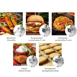 Fleischwolf Elektrisch Wurstfüller Zerkleinerer Wurstmaschine Edelstahl 1300W -Küchenbedarf Geschäft maxxme fleischwolf elektrisch wurstfuller zerkleinerer wurstmaschine edelstahl 1300w 3