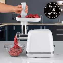 Fleischwolf Elektrisch Wurstfüller Zerkleinerer Wurstmaschine Edelstahl 1300W -Küchenbedarf Geschäft maxxme fleischwolf elektrisch wurstfuller zerkleinerer wurstmaschine edelstahl 1300w 4