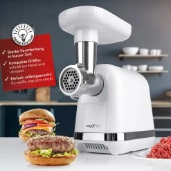 Fleischwolf Elektrisch Wurstfüller Zerkleinerer Wurstmaschine Edelstahl 1300W -Küchenbedarf Geschäft maxxme fleischwolf elektrisch wurstfuller zerkleinerer wurstmaschine edelstahl 1300w 6