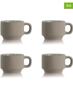 4er-Set: Tassen "Outo" In Taupe - 100 Ml