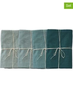 4er-Set: Servietten "Turquoise" In Blau/ Türkis - (L)40 X (B)20 Cm