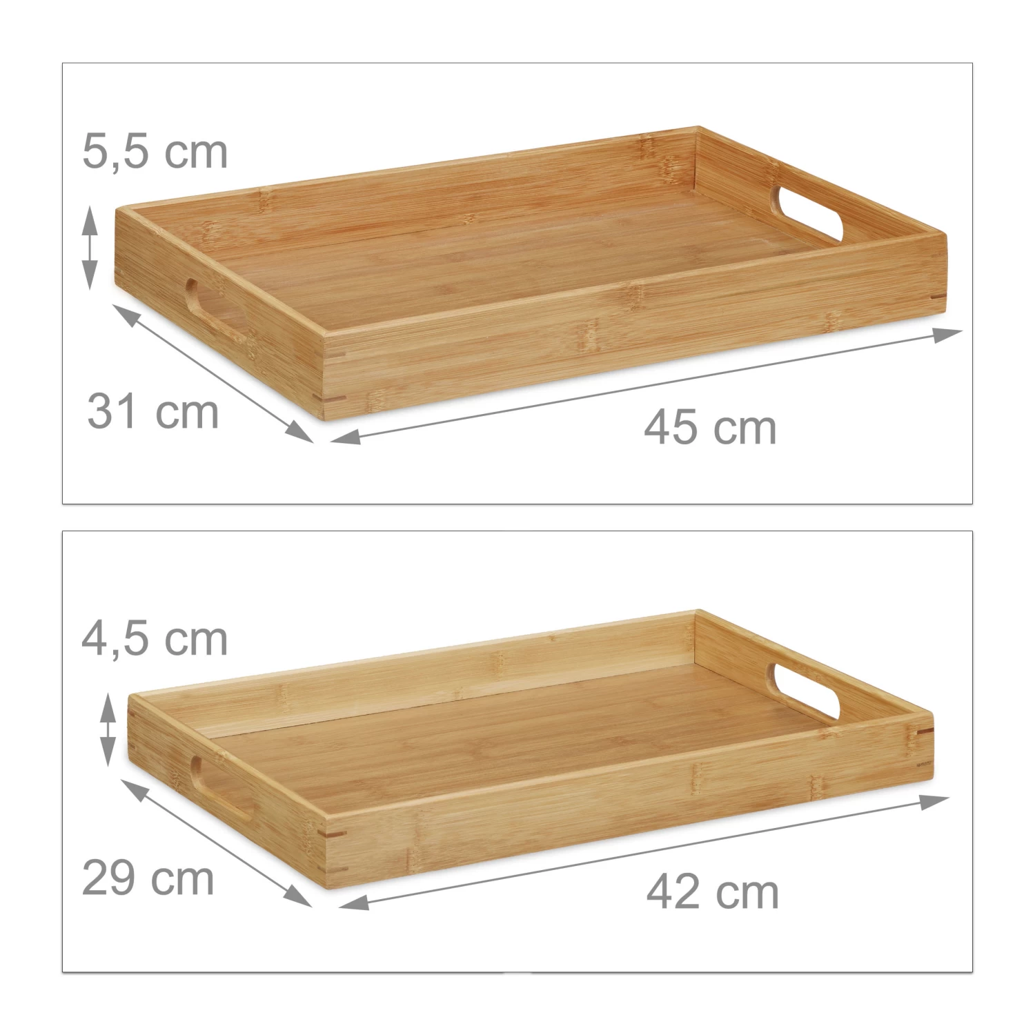 2er Set Serviertablett In Natur - (B)45 X (T)42 Cm 6 2er Set Serviertablett In Natur - (B)45 X (T)42 Cm – Bild 4