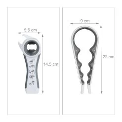 2x Deckelöffner In Weiß/ Grau -Küchenbedarf Geschäft relaxdays 2x deckeloffner in weiss grau 3