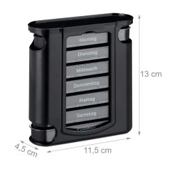 2x Pillendose In Schwarz -Küchenbedarf Geschäft relaxdays 2x pillendose in schwarz 3