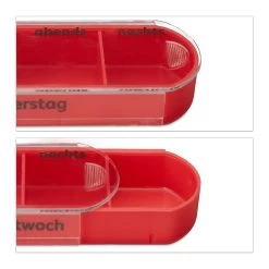 2x Pillendose In Weiß/ Rot -Küchenbedarf Geschäft relaxdays 2x pillendose in weiss rot 6