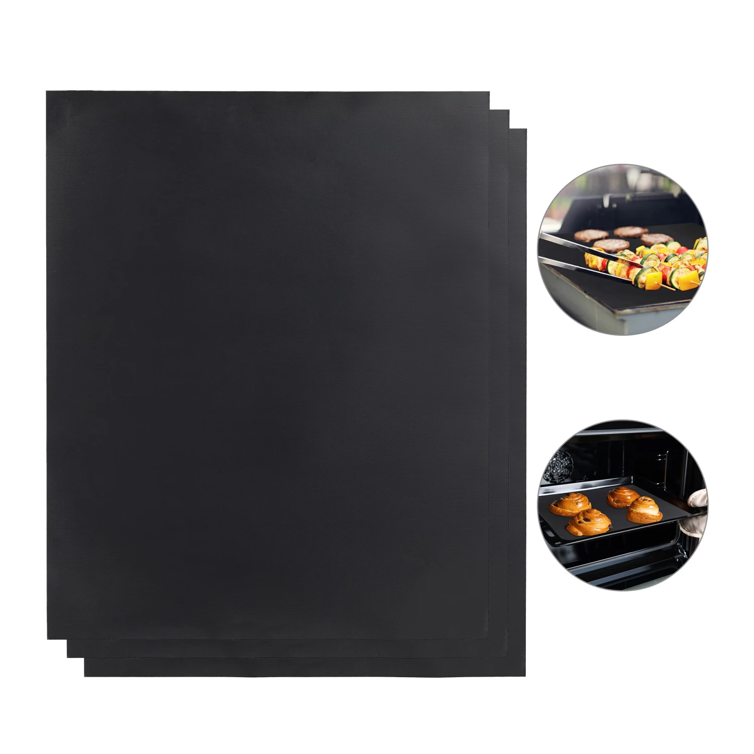 3er-Set: Grillmatte In Schwarz 3 3er-Set: Grillmatte In Schwarz