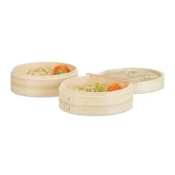 Bambusdämpfer In Natur - Ø 24 Cm -Küchenbedarf Geschäft relaxdays bambusdampfer in natur o 24 cm 7
