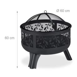 Feuerschale In Schwarz - (H)60 X Ø 60 Cm -Küchenbedarf Geschäft relaxdays feuerschale in schwarz h 60 x o 60 cm 3