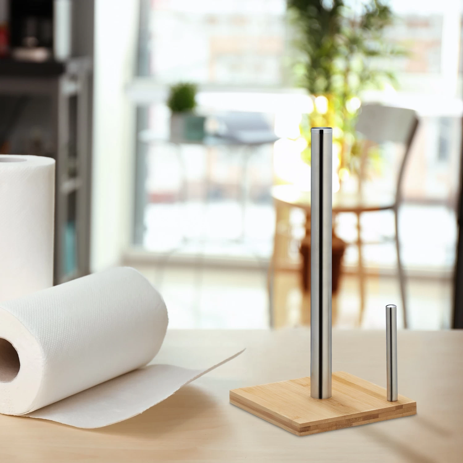 Küchenrollenhalter In Natur/ Silber - (B)16 X (H)33 X (T)16 Cm 4 Küchenrollenhalter In Natur/ Silber - (B)16 X (H)33 X (T)16 Cm – Bild 2