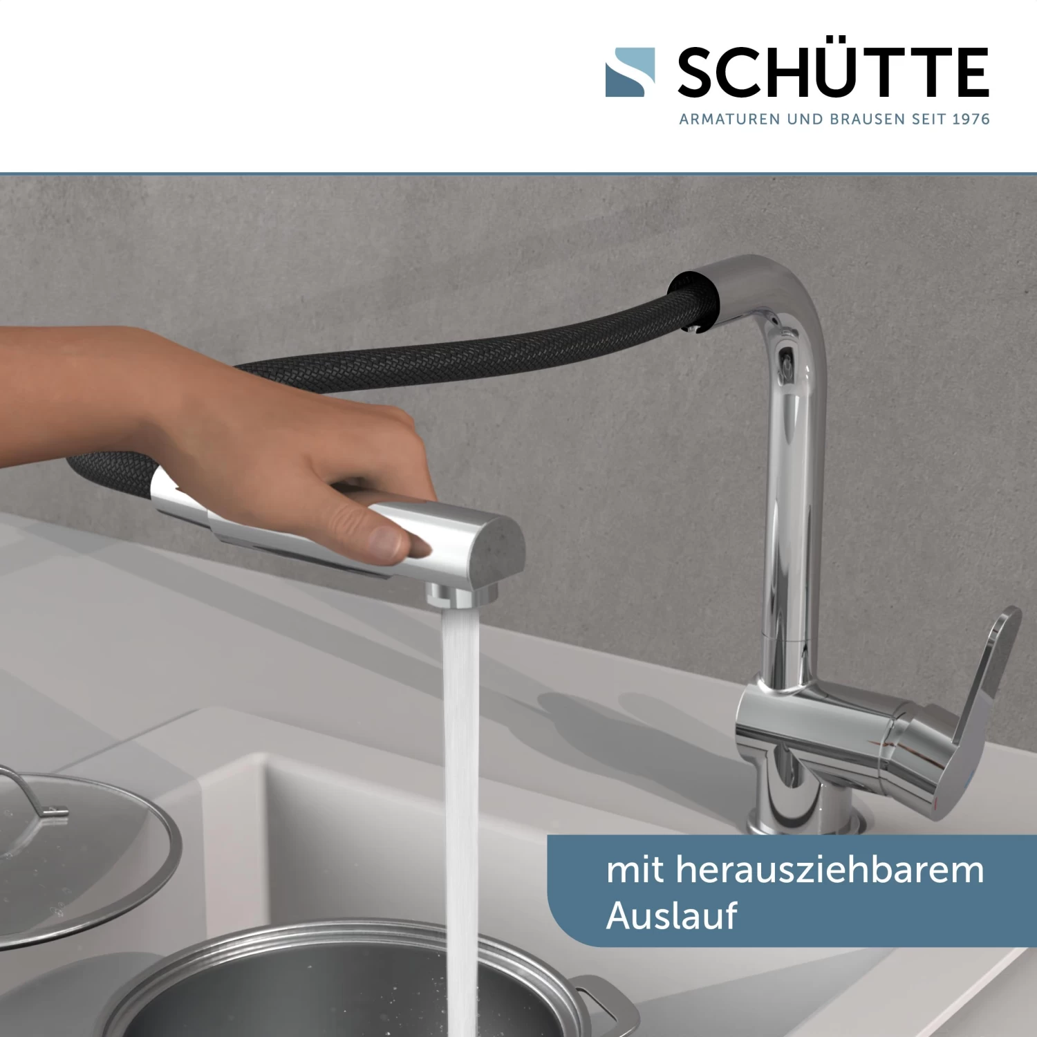 Küchenarmatur LONDON In Chrom Mit Brause - (L) 25 X (B) 6 X (H) 30 Cm 4 Küchenarmatur LONDON In Chrom Mit Brause - (L) 25 X (B) 6 X (H) 30 Cm – Bild 2