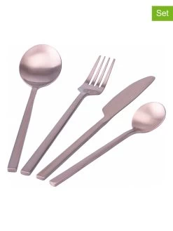 24tlg. Mattiertes Besteck-Set "Stylo" In Roségold