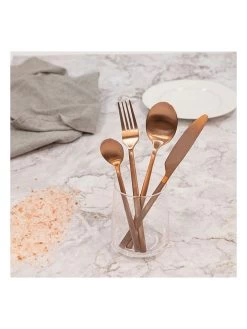 24tlg. Mattiertes Besteck-Set "Stylo" In Roségold -Küchenbedarf Geschäft villa d este 24tlg mattiertes besteck set stylo in rosegold 3