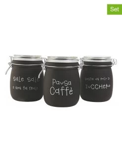 3er-Set: Vorratsgläser "Idee" In Schwarz - 700 Ml