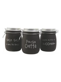 3er-Set: Vorratsgläser "Idee" In Schwarz - 700 Ml -Küchenbedarf Geschäft villa d este 3er set vorratsglaser idee in schwarz 700 ml 3