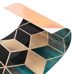 Küchenrückwand - Türkis Rosé Goldene Geometrie In Türkis -Küchenbedarf Geschäft wallart kuchenruckwand turkis rose goldene geometrie in turkis 4