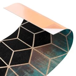 Küchenrückwand - Türkis Rosé Goldene Geometrie In Türkis -Küchenbedarf Geschäft wallart kuchenruckwand turkis rose goldene geometrie in turkis 5