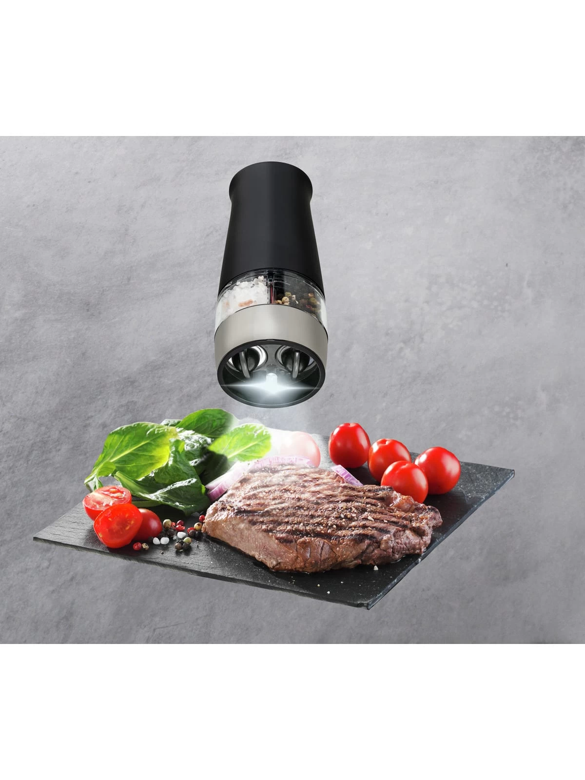 Wenko Elektrische 2in1 Salz- Und Pfeffermühle, Edelstahl In Schwarz 14 Wenko Elektrische 2in1 Salz- Und Pfeffermühle, Edelstahl In Schwarz – Bild 12