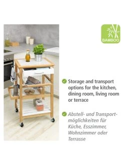 Wenko Küchenwagen Finja Aus Bambus In Weiß -Küchenbedarf Geschäft wenko kuchenwagen finja aus bambus in weiss 2